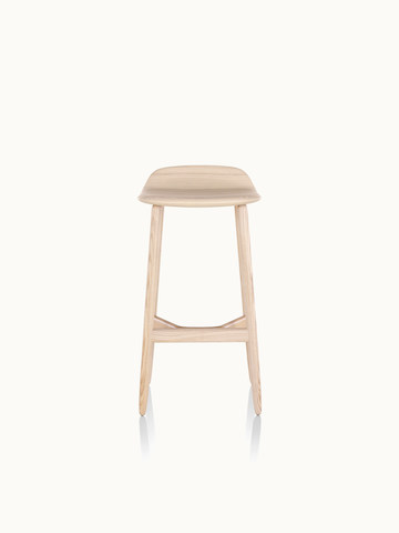 A bar-height wood Crosshatch Stool with a light finish, viewed from the front.
