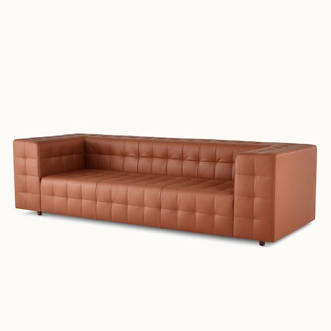 A Rapport three-seat sofa upholstered in leather. Select to go to the Rapport Sofa product page. 