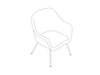 A line drawing - Bumper Side Chair–4-Leg Base