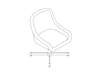 A line drawing - Bumper Side Chair–4-Star Base–Low Arms