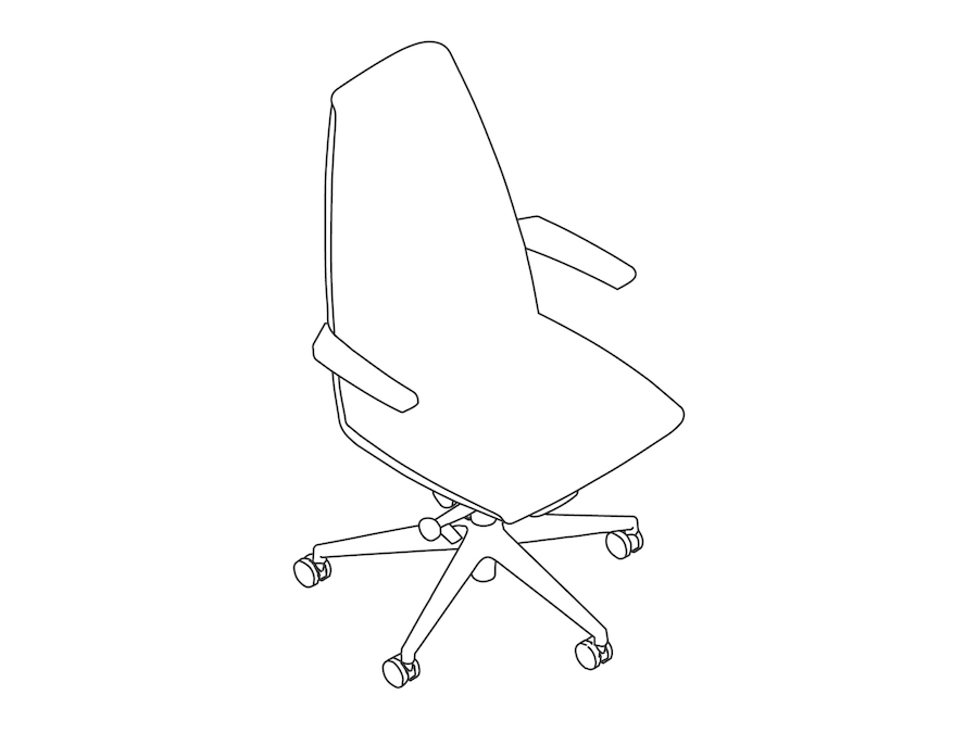 A line drawing - Clamshell Chair–High Back