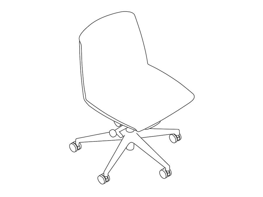 A line drawing - Clamshell Chair–Low Back–Armless