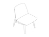 A line drawing - Clamshell Lounge Chair–Low Back–Armless