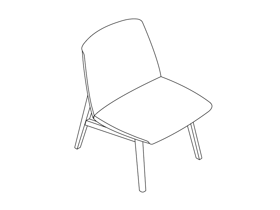 A line drawing - Clamshell Lounge Chair–Low Back–Armless