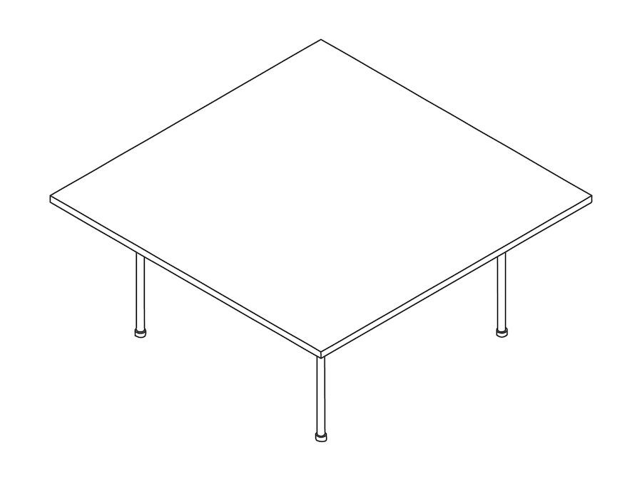 A line drawing - Claw Table – Square