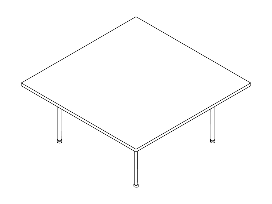 A line drawing - Claw Table – Square