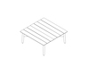 A line drawing - Crosshatch Outdoor Coffee Table–Square