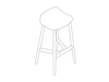 A line drawing - Crosshatch Stool–Bar Height