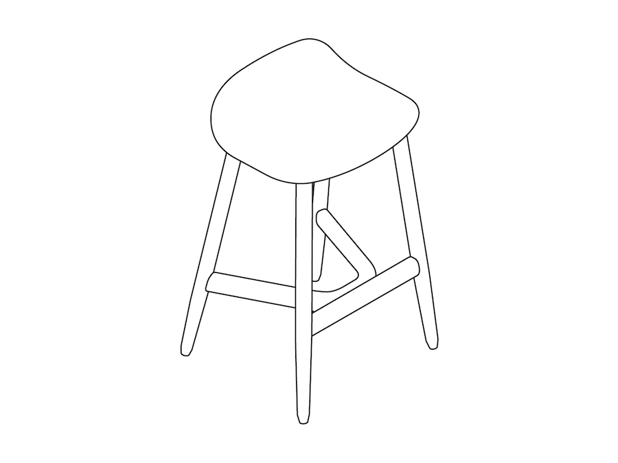 A line drawing - Crosshatch Stool–Counter Height