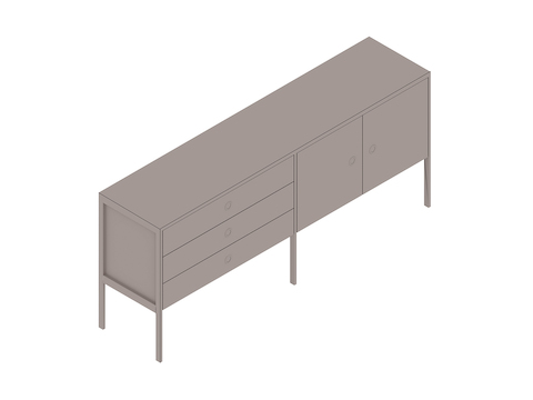 A generic rendering - H Frame Credenza–2 Units Wide