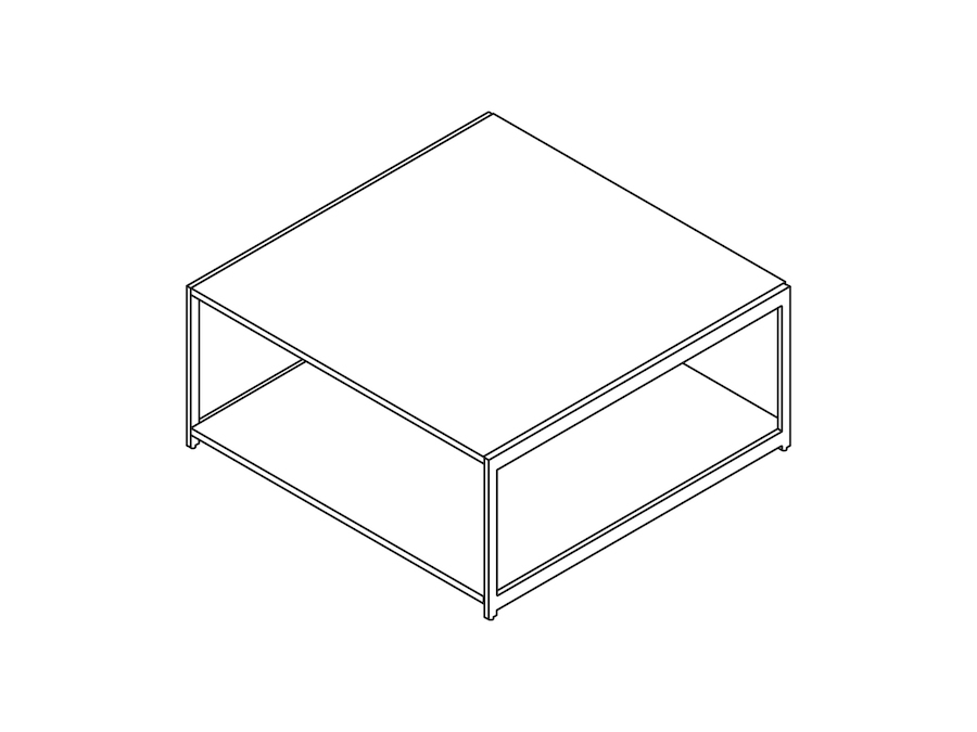 A line drawing - H Frame Coffee Table