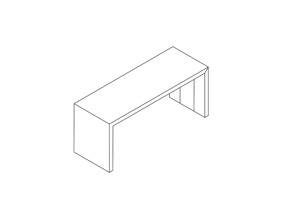 A line drawing - JD Waterfall Table by DatesWeiser–Counter Height