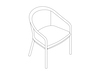 A line drawing - Landmark Chair–French Upholstered–Standard Arms
