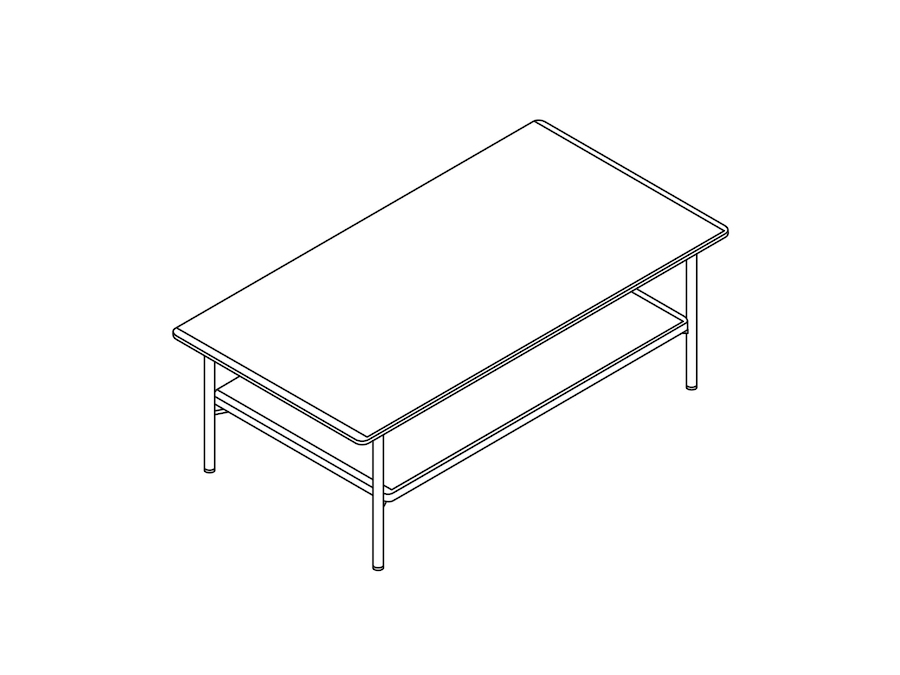A line drawing - Layer Coffee Table–Wood Shelf
