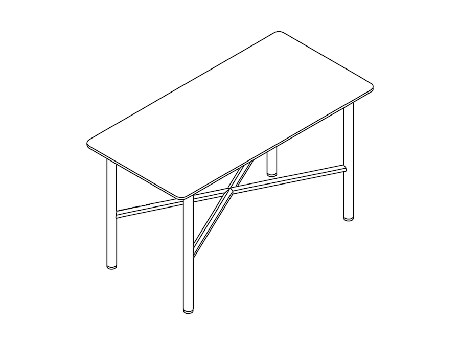 A line drawing - Layer Side Table–No Shelf