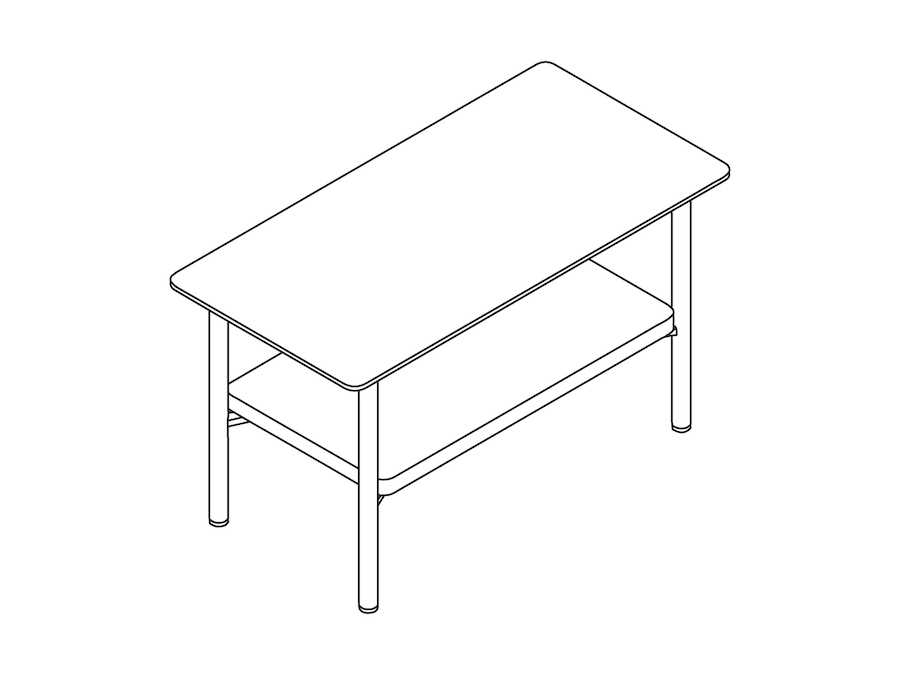 A line drawing - Layer Side Table–Stone Shelf