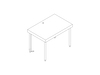 A line drawing - Leatherwrap Sit-to-Stand Desk