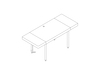 A line drawing - Leatherwrap Sit-to-Stand Desk–2 Drawers