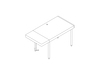 A line drawing - Leatherwrap Sit-to-Stand Desk–Drawer Left