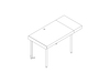 A line drawing - Leatherwrap Sit-to-Stand Desk–Drawer Right