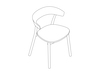 A line drawing - Leeway Chair–Wood Frame–Upholstered Seat
