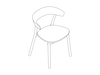 A line drawing - Leeway Chair–Wood Frame–Wood Seat