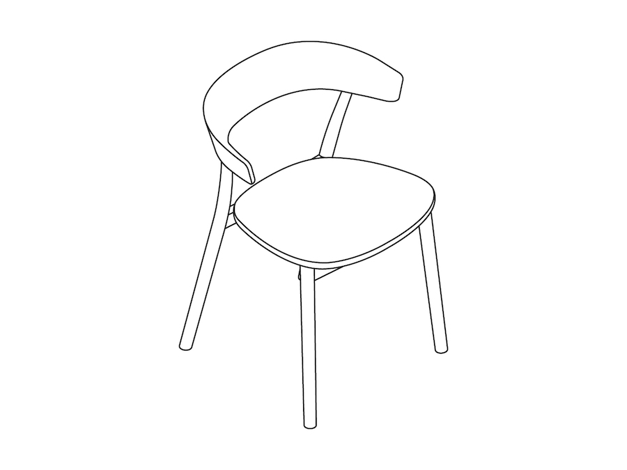 A line drawing - Leeway Chair–Wood Frame–Wood Seat