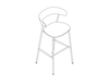 A line drawing - Leeway Stool–Bar Height–Upholstered Seat