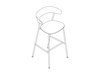 A line drawing - Leeway Stool–Bar Height–Wood Seat