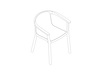 A line drawing - Lijn Armchair–Fully Upholstered