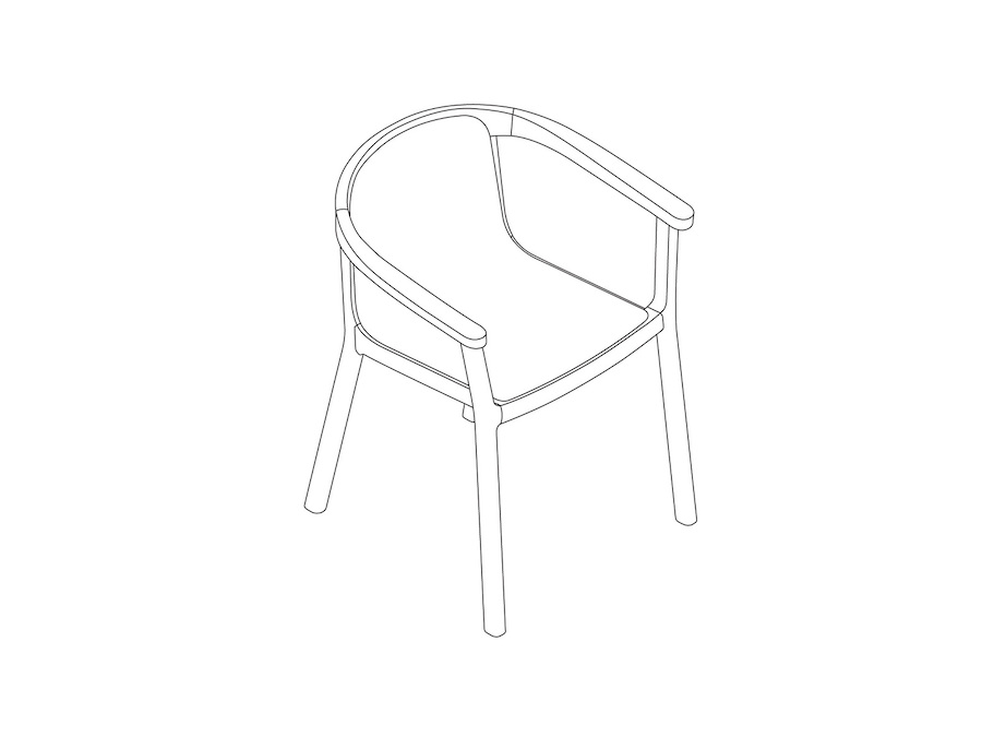 A line drawing - Lijn Armchair–Fully Upholstered