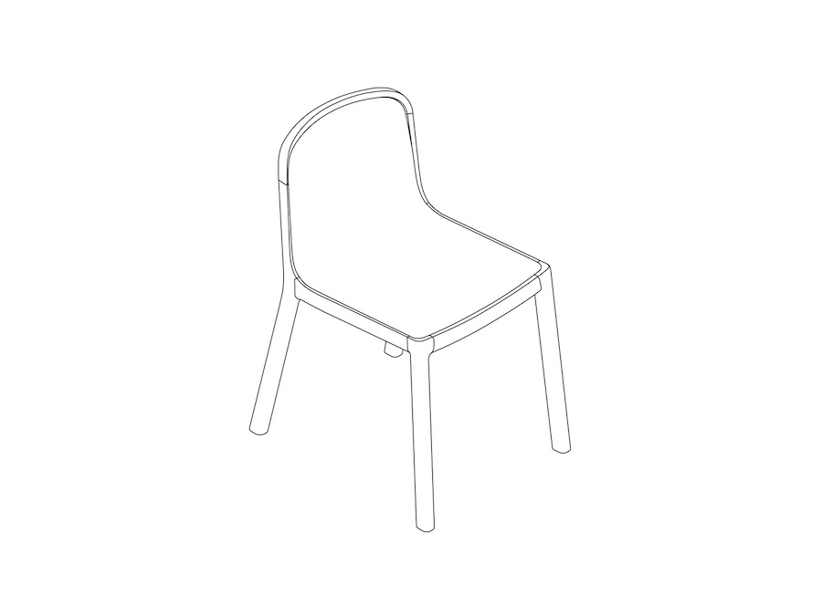 A line drawing - Lijn Side Chair–Fully Upholstered