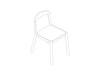 A line drawing - Lijn Side Chair–Open Back–Upholstered Seat