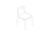 A line drawing - Lijn Side Chair–Open Back–Wood Seat