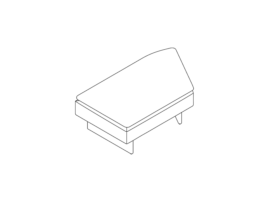 A line drawing - Mantle Bench–2 Seat–Inside Angle