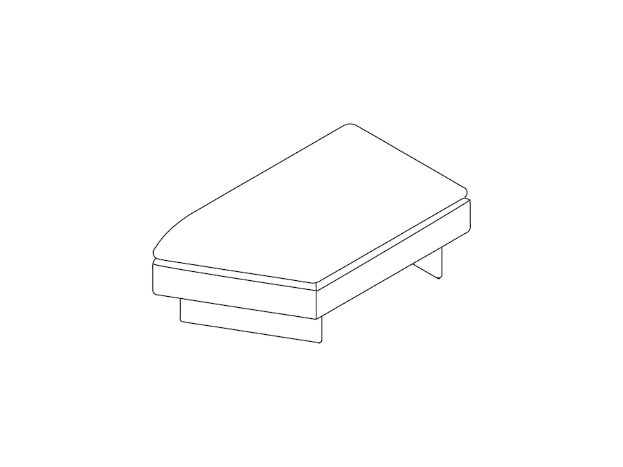 A line drawing - Mantle Bench–2 Seat–Outside Angle