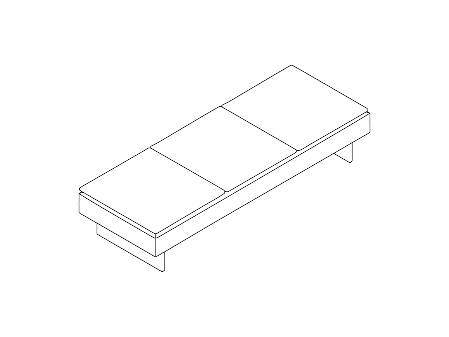 A line drawing - Mantle Bench–3 Seat