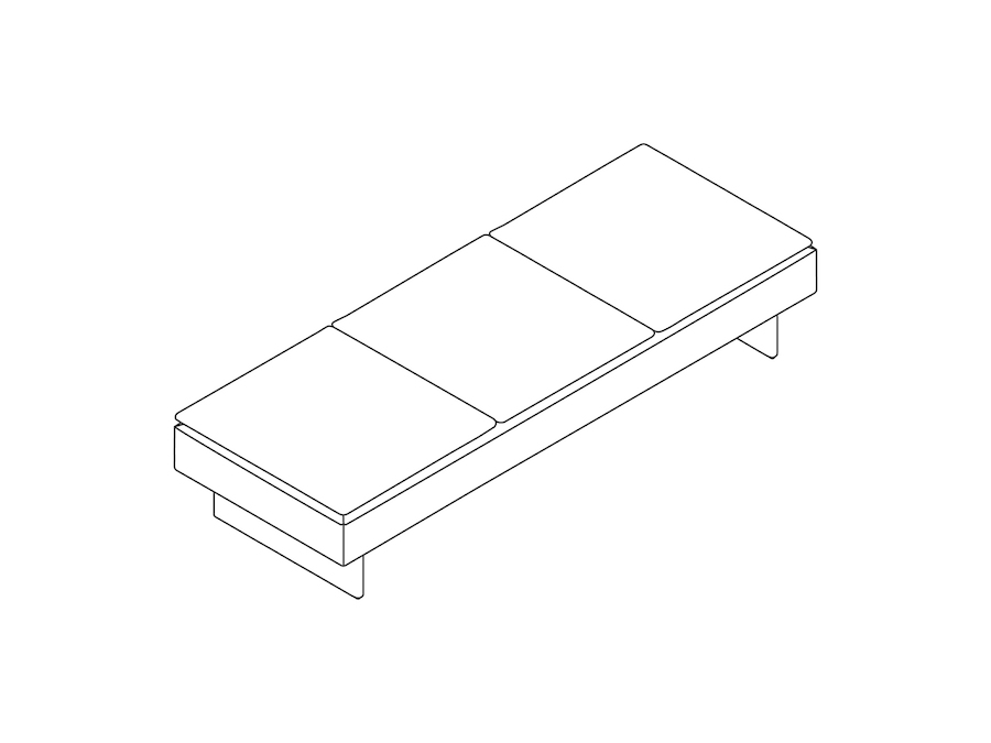 A line drawing - Mantle Bench–3 Seat