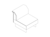 A line drawing - Mantle Club Chair–Armless–Wood Base