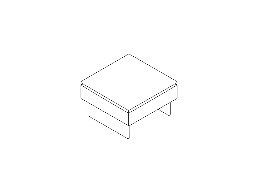 A line drawing - Mantle Ottoman–Small