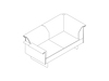 A line drawing - Mantle Settee–Left Corner–Right Arm