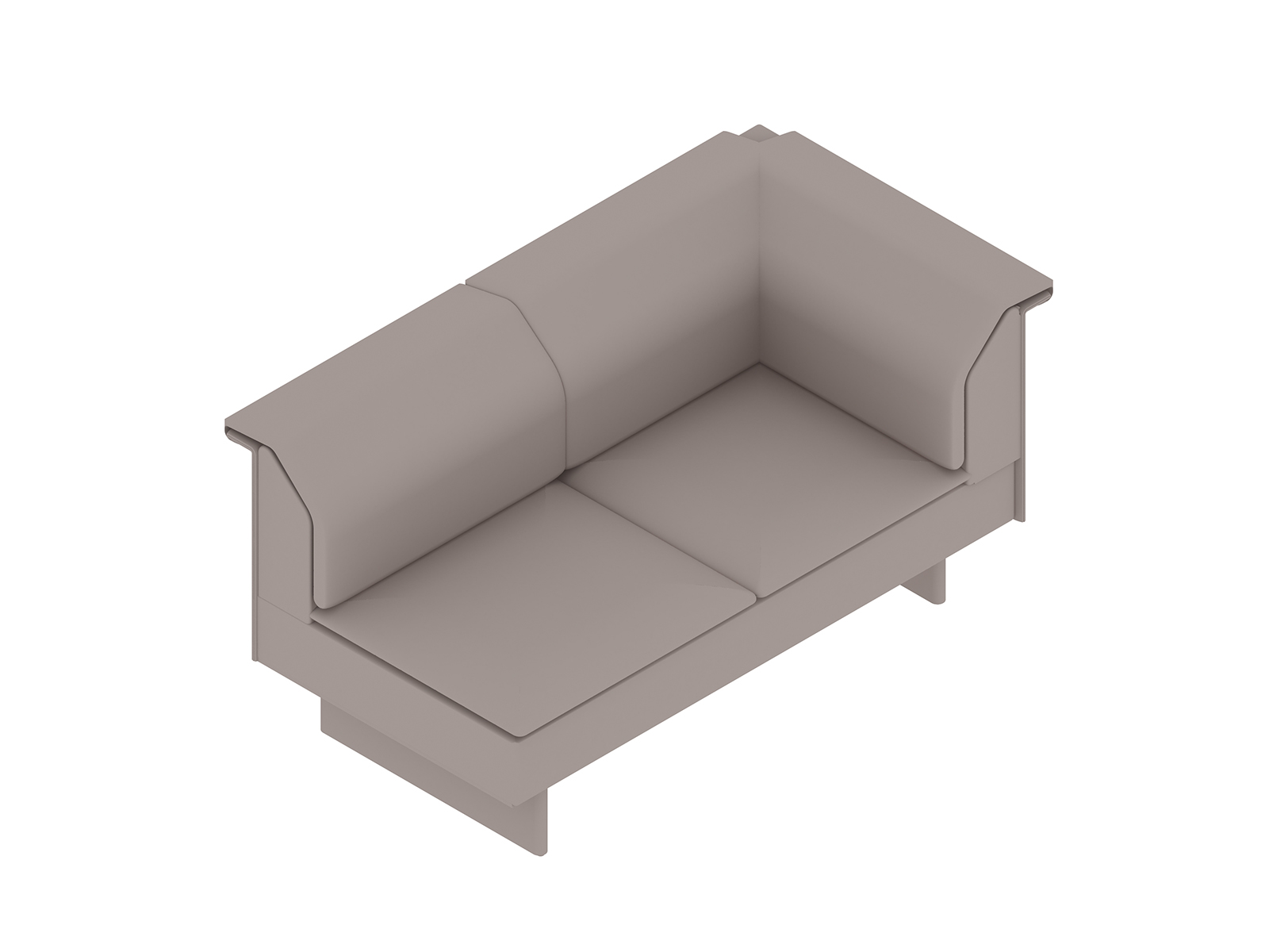 A generic rendering - Mantle Settee–Left Corner–Right Armless