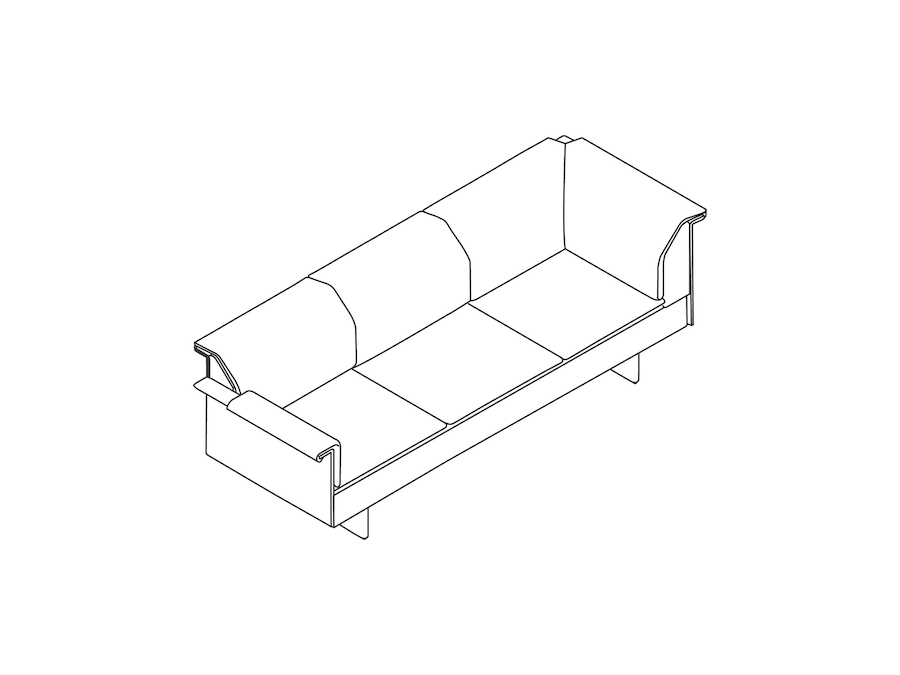 A line drawing - Mantle Sofa–Left Corner–Right Arm