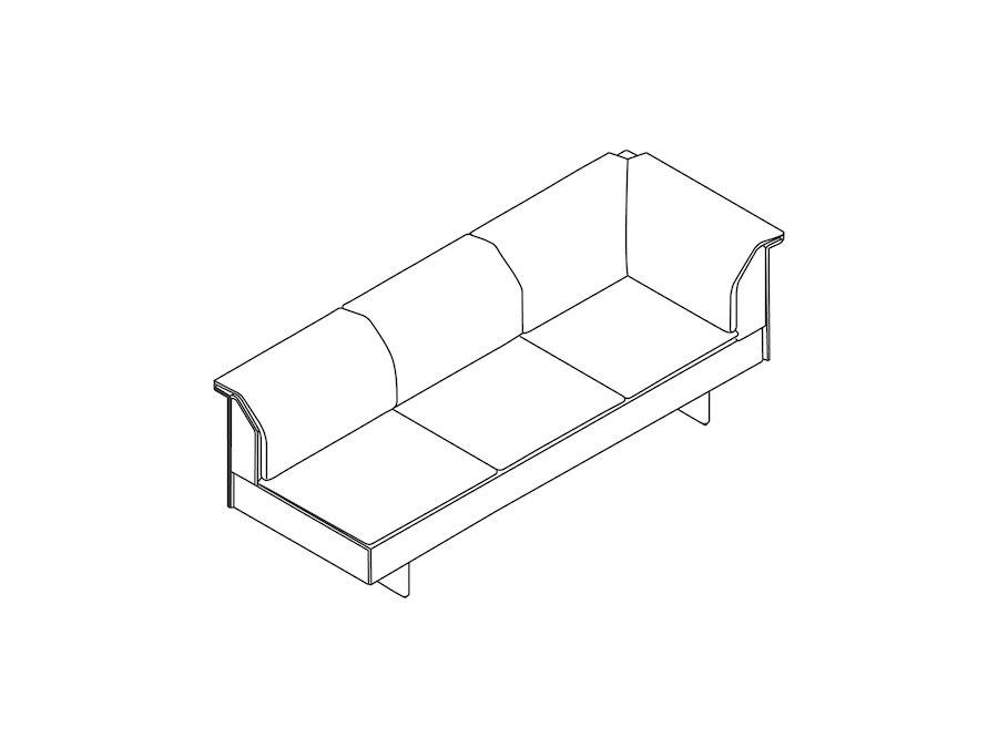 A line drawing - Mantle Sofa–Left Corner–Right Armless