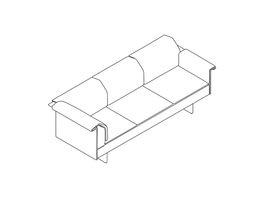 A line drawing - Mantle Sofa–Right Corner–Left Arm