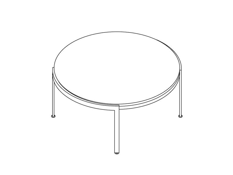 A line drawing - Metal Series Coffee Table–Round