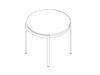 A line drawing - Metal Side Coffee Table–Round