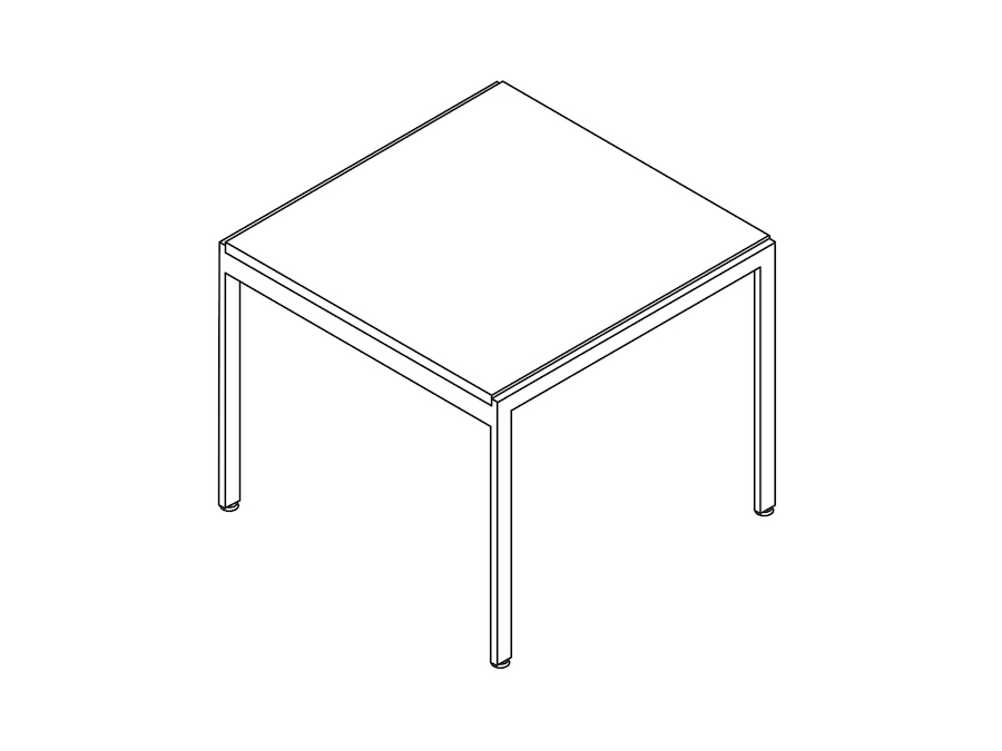 A line drawing - Metal Side Coffee Table–Square