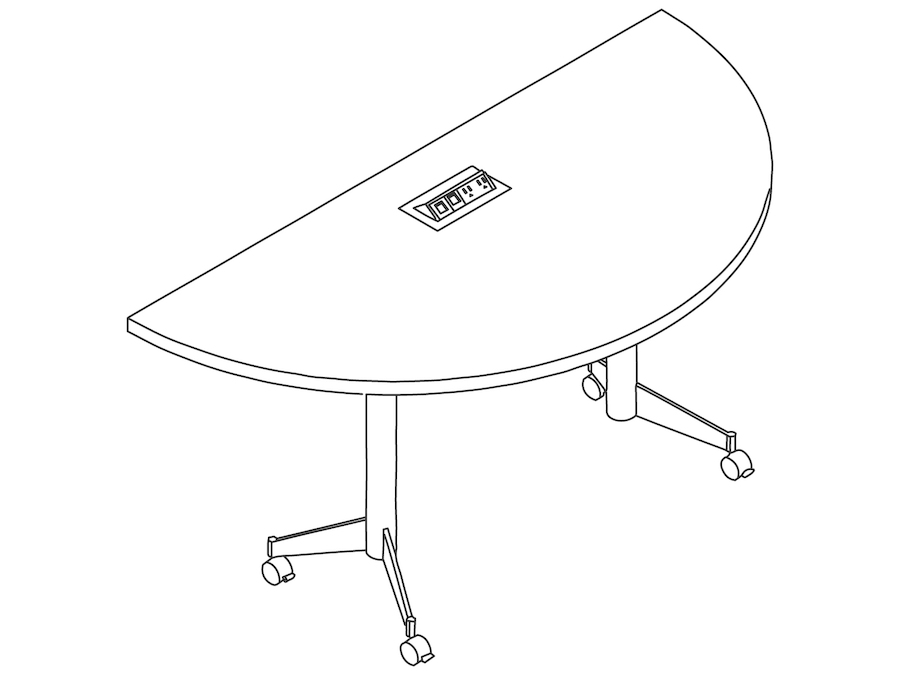 A line drawing - MP Flex Table–Half Round