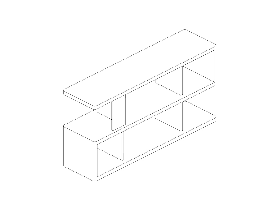A line drawing - New Canaan Bookshelf–Low